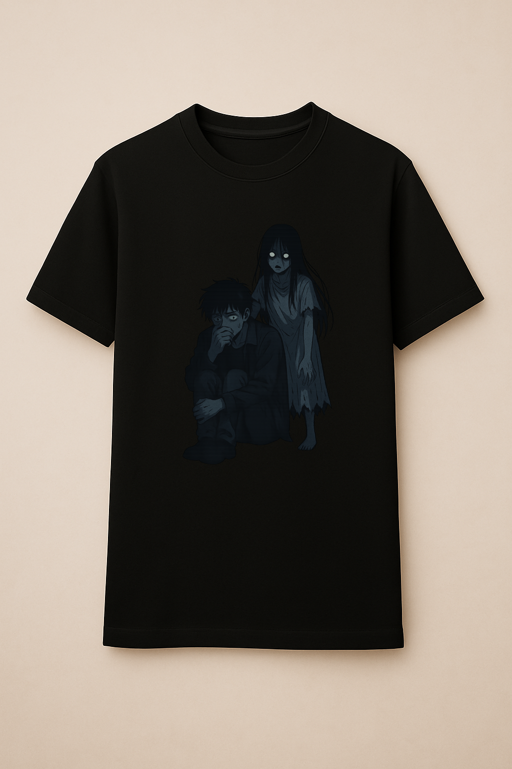 "Haunted Silence" – Anime Horror Graphic Tee